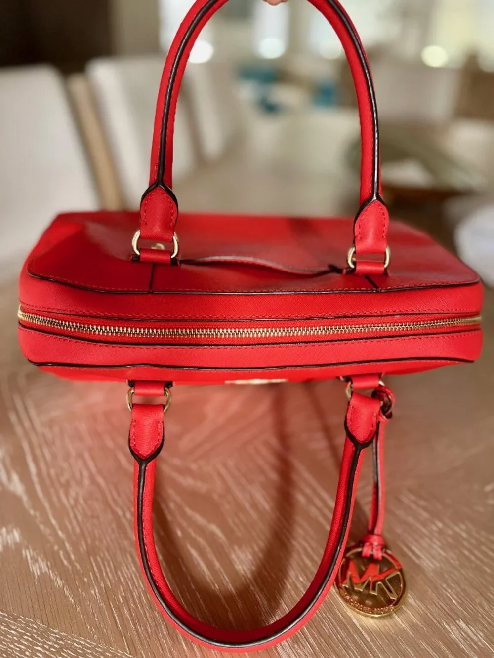 Michael Kors MK Signature Large Tangerine Satchel